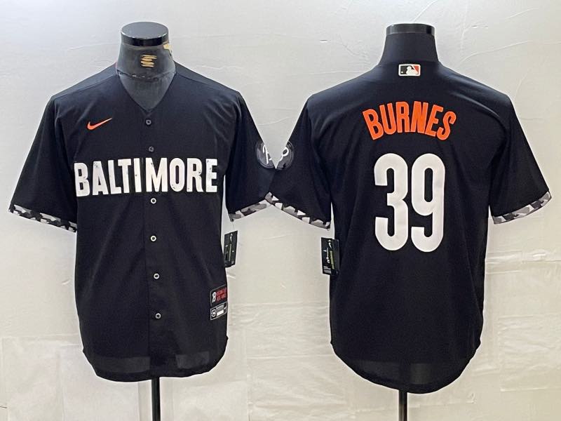 MLB Baltimore Orioles #39 Burnes Black Jersey