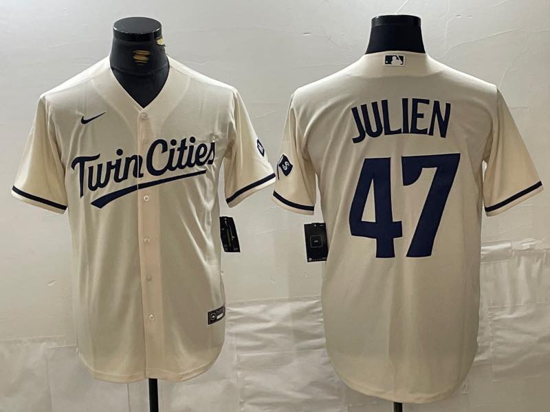 MLB Minnesota Twins #47 Julien Cream Jersey