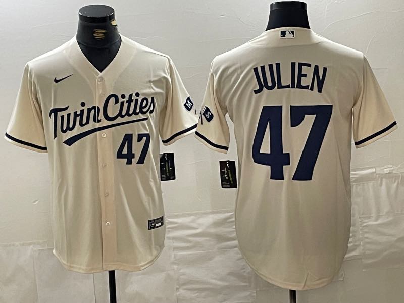 MLB Minnesota Twins #47 Julien  Cream Jersey
