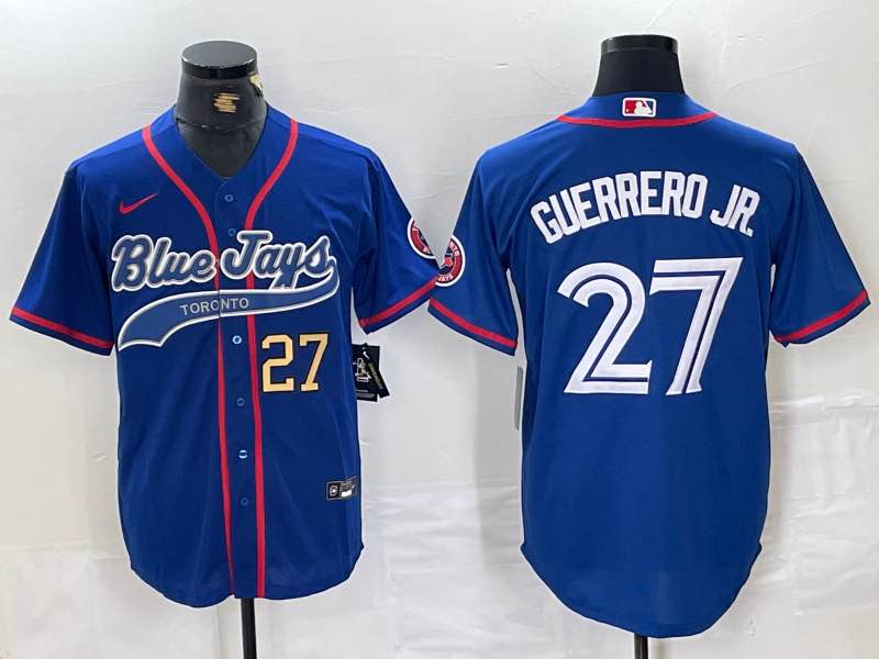 MLB Toronto Blue Jays #27 Guerrero JR. Blue Collaboration  Jersey