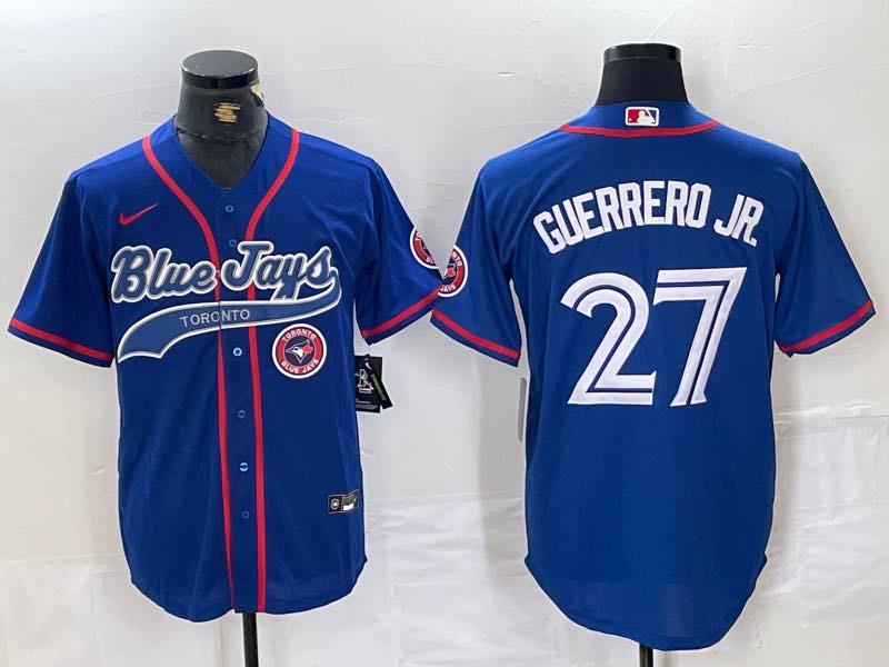 MLB Toronto Blue Jays #27 Guerrero JR. Blue  Collaboration Jersey