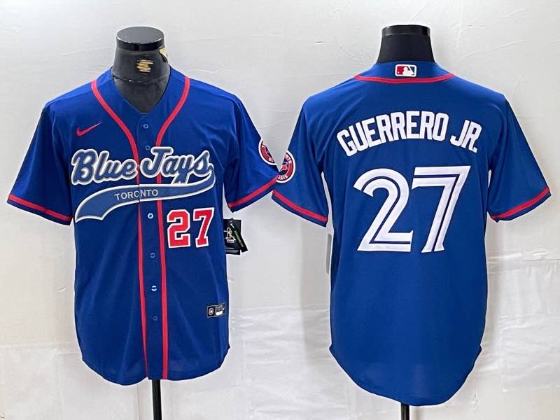 MLB Toronto Blue Jays #27 Guerrero JR. Blue Collaboration Jersey