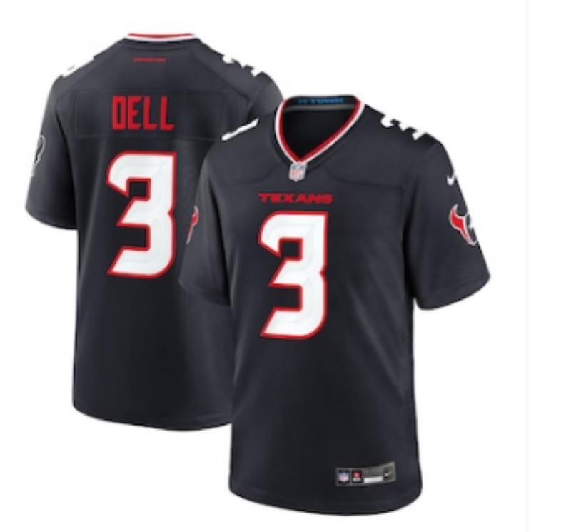 NFL Houston Texans #3 Dell blue Limited Jersey