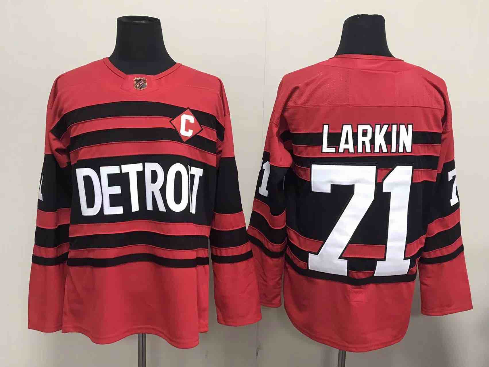 NHL Detroit Red Wings #71 Larkin Red Jersey