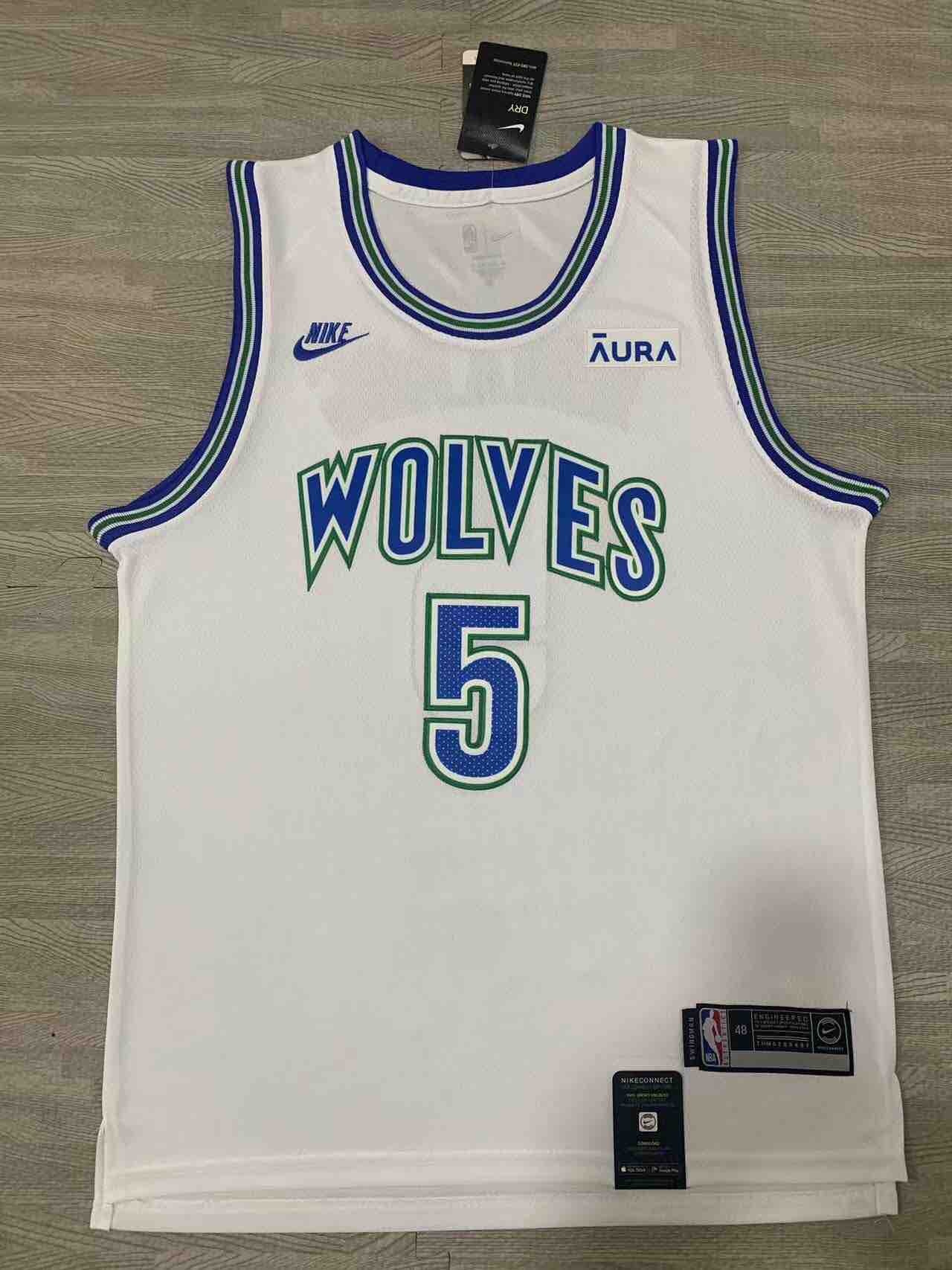 NBA Minnesota Timberwolves #5 Edwards white Jersey