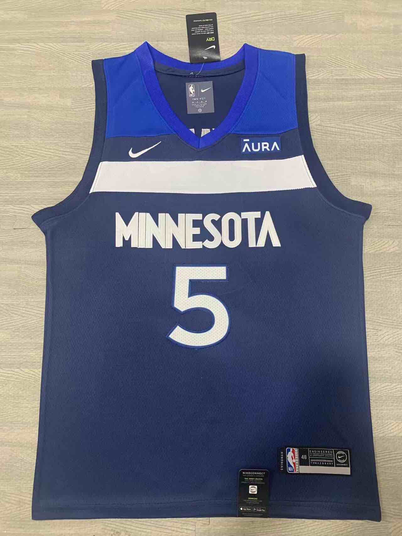 NBA Minnesota Timberwolves #5 Edwards Blue Jersey