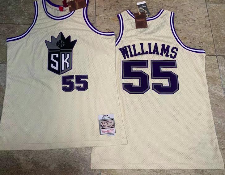 Mens Sacramento Kings Jason Williams Mitchell & Ness Cream Jersey