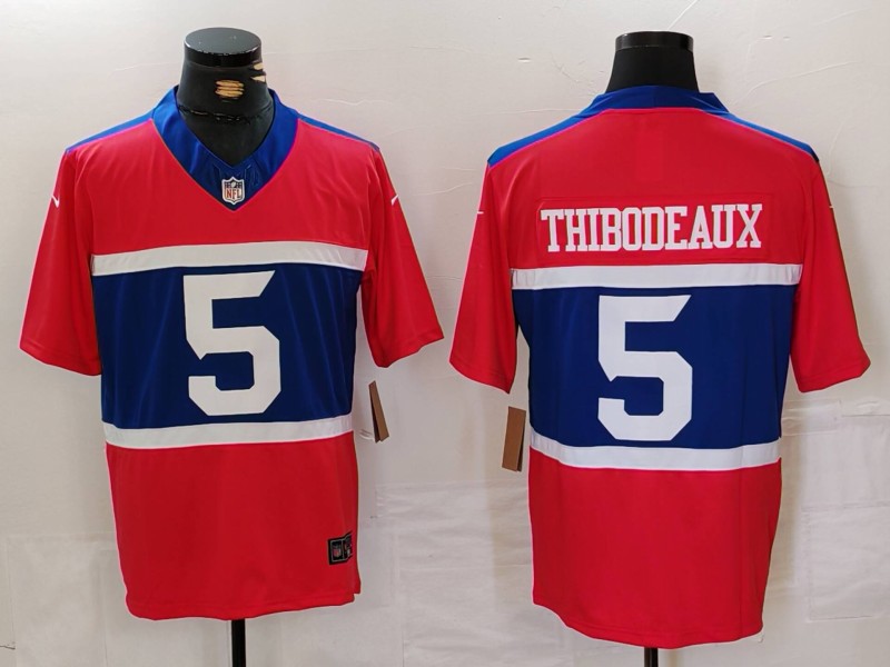 NFL New York Giants #5 Thibodeaux Throwback Jersey