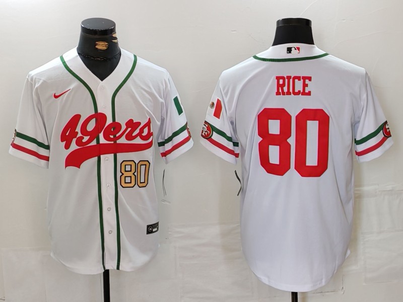 NFL San Francisco 49ers #80 Rice White Combination Jersey