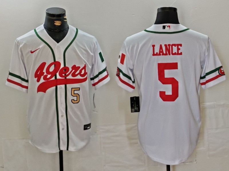 NFL San Francisco 49ers #5 Lance White Combination Jersey