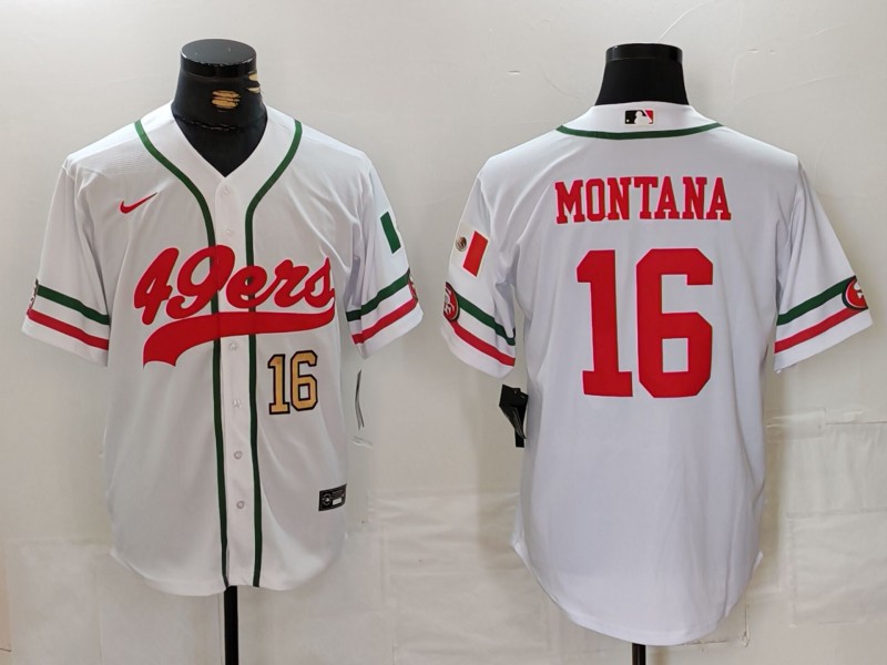 NFL San Francisco 49ers #16 Montana White Combination Jersey