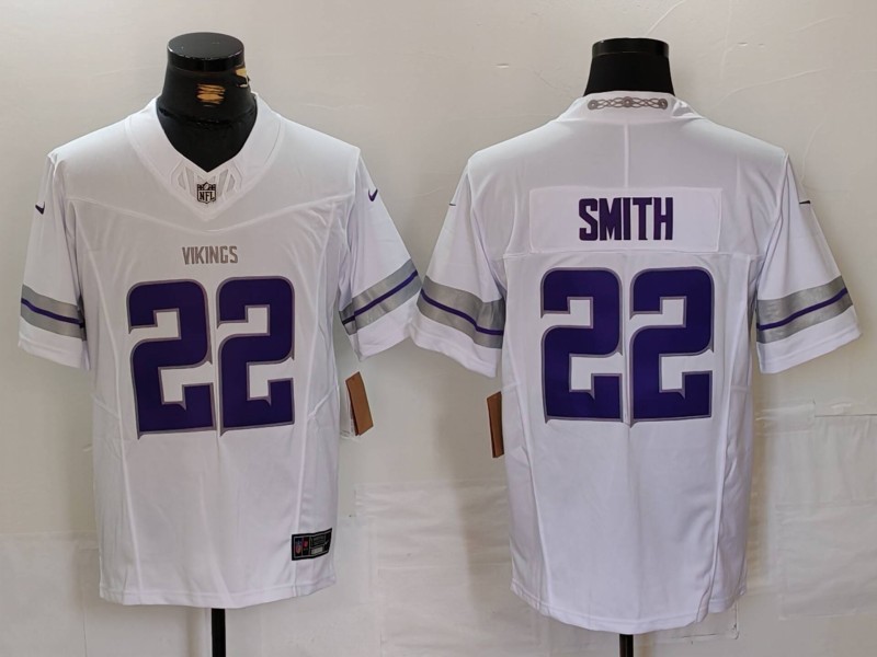 NFL Minnesota Vikings #22 Smith White Jersey