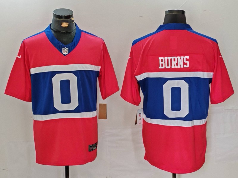 NFL New York Giants #0 Burns Throwback Jersey