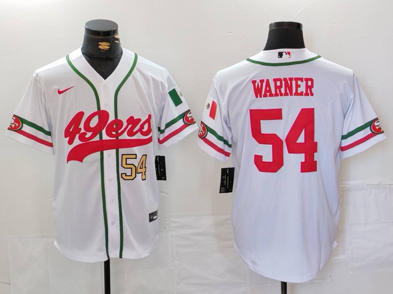 NFL San Francisco 49ers #54 Warner White Combination Jersey