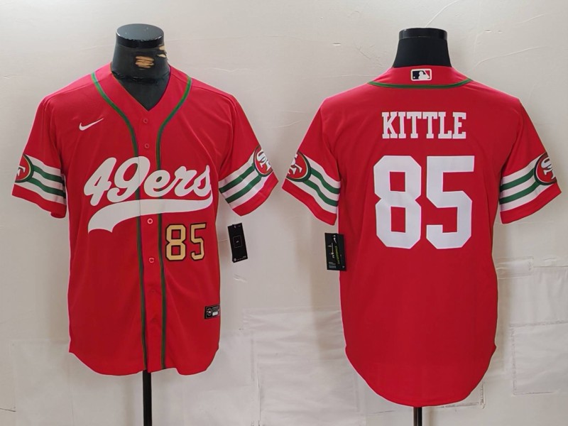 NFL San Francisco 49ers #85 Kittle Red  Combination Jersey