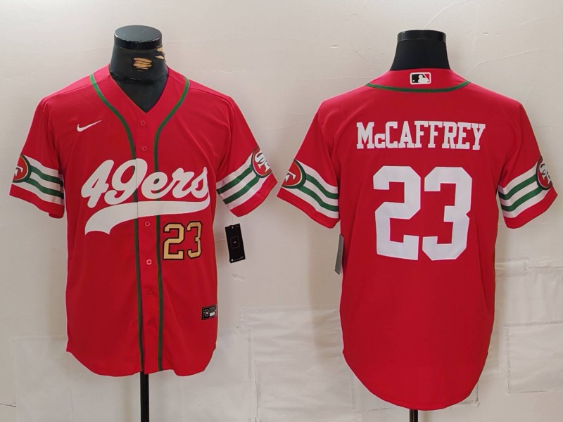 NFL San Francisco 49ers #23 McCaffrey  Red Combination Jersey