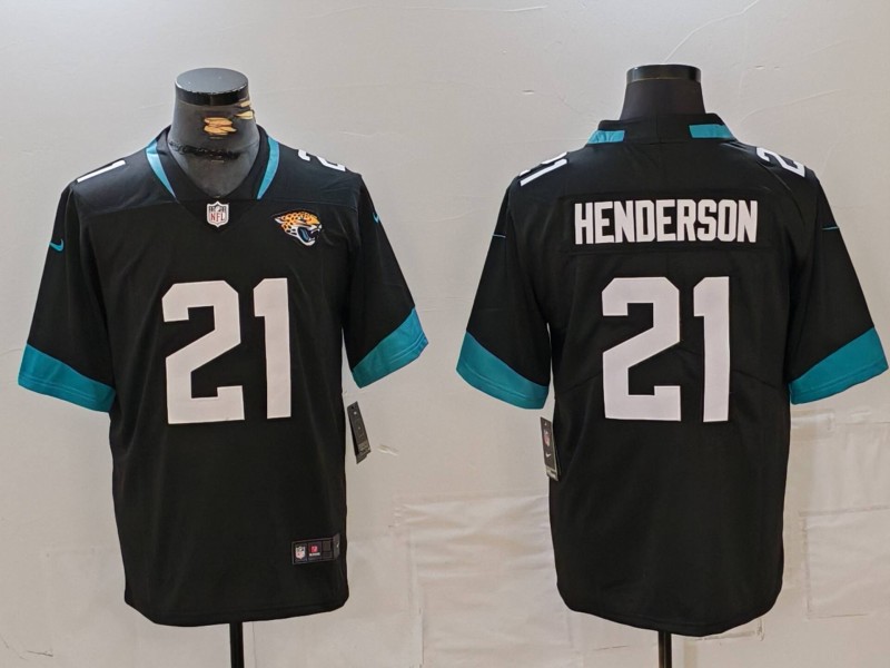 Nike Jacksonville Jaguars #21 Henderson Black Color Rush Jersey 