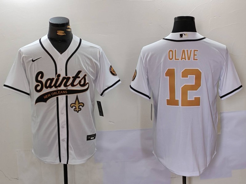 New Orleans Saints #12 Olave White Joint-design Jersey