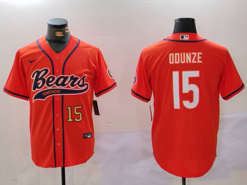 NFL Chicago Bears #15 Odunze Orange Joint-design Jersey 