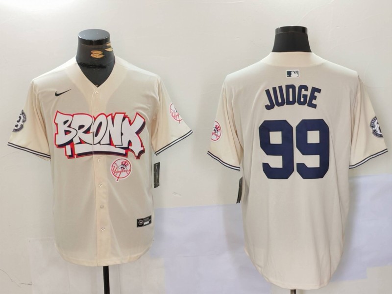 MLB New York Yankees #99 Judge Cream Jersey