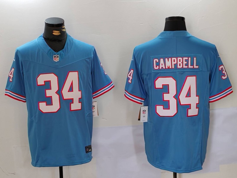 NFL Tennessee Titans #34 Campbell Blue Throwback Jersey