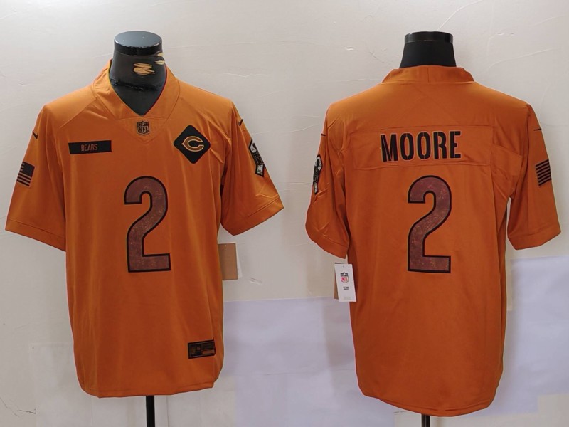 NFL Chicago Bears #2 Moore Orange Salute to Service Jersey