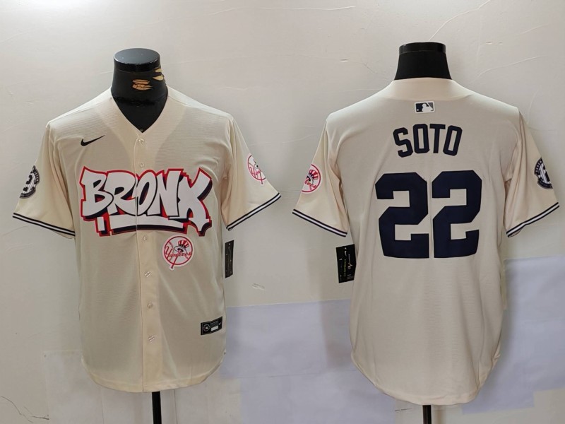 MLB New York Yankees #22 Soto Cream Jersey