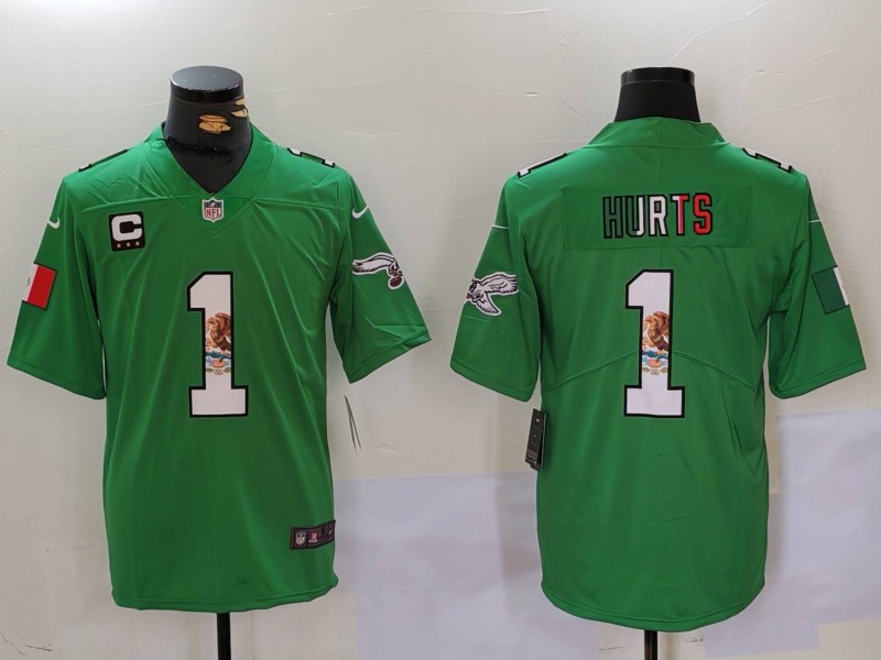 NFL Philadelphia Eagles #1 Hurts Green New Jersey