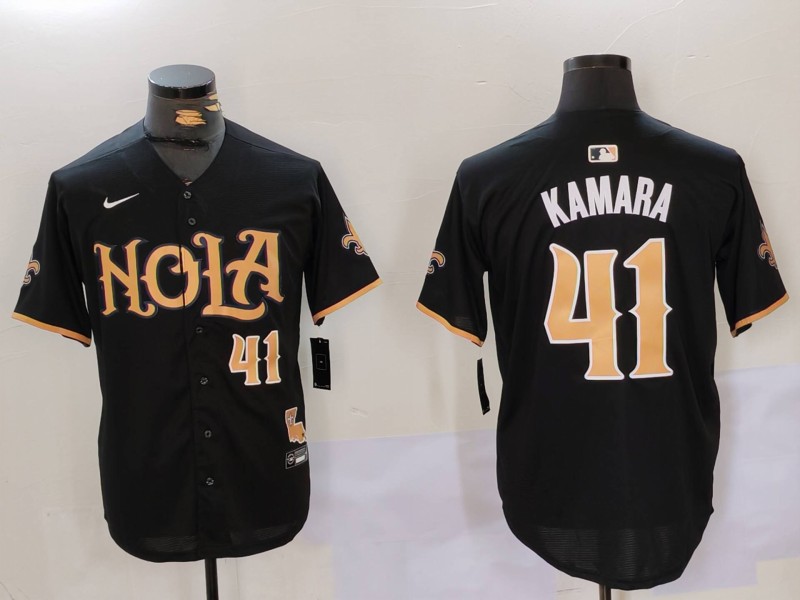 New Orleans Saints #41 Kamara Black Joint-design Jersey