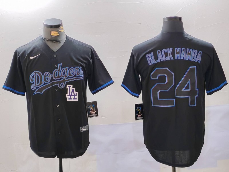 MLB Los Angeles Dodgers #24 Black Mamba Black Joint-design Jersey