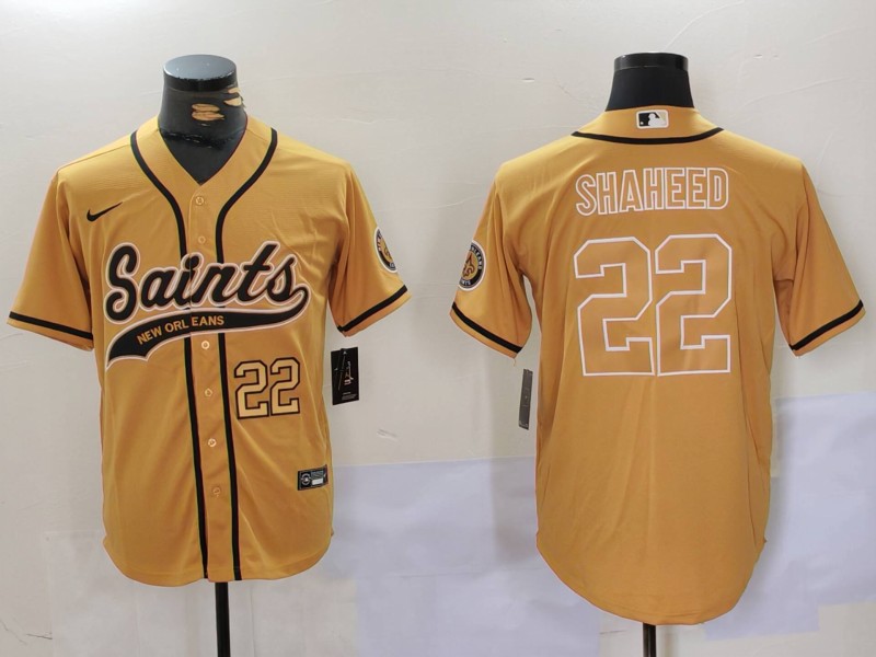 New Orleans Saints #22 Shaheed Yellow Joint-design Jersey