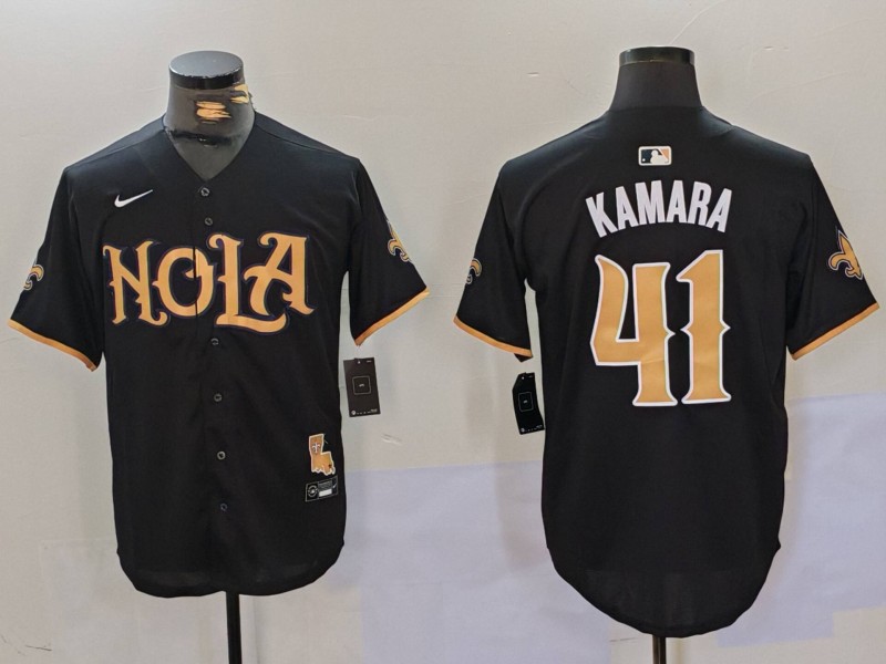 New Orleans Saints #41 Kamara  Black Joint-design Jersey