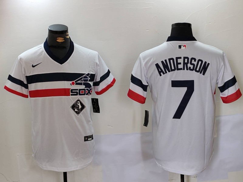 MLB Chicago White Sox #7 Anderson White Throwback  Jersey