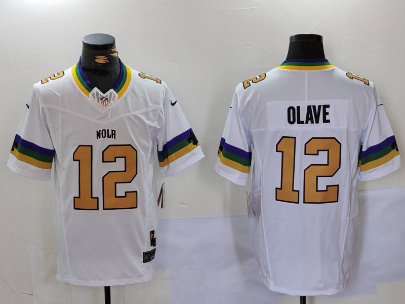 NFL New Orleans Saints #12 Olave White Thanksgiving Jersey