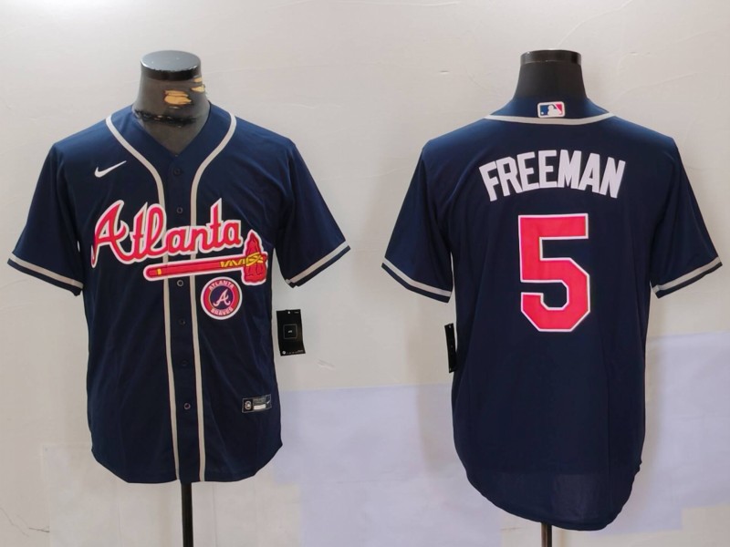 MLB Atlanta Braves #5 Freeman Blue  Game Jersey