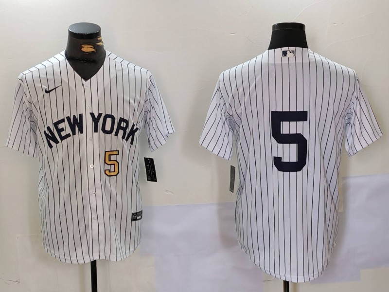 MLB New York Yankees #5 White Jersey