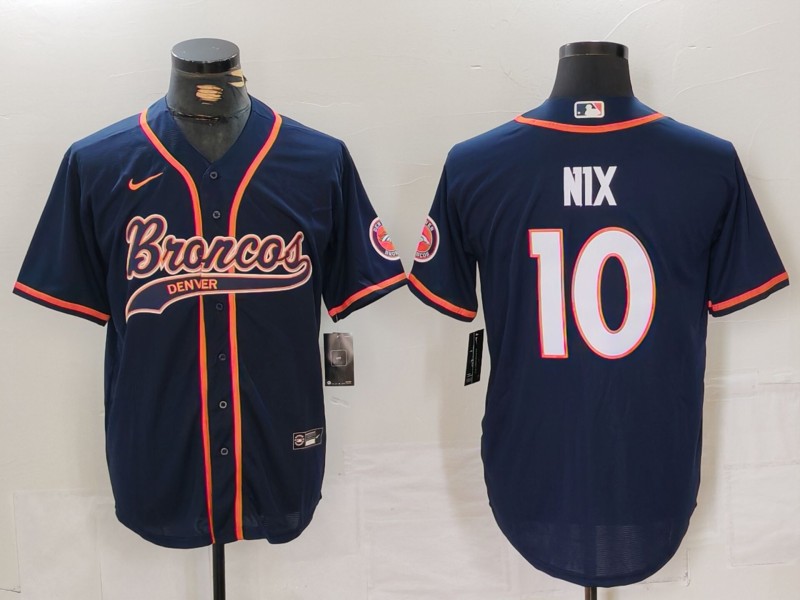 NFL Denver Broncos #10 Nix Blue Joint-design Jersey