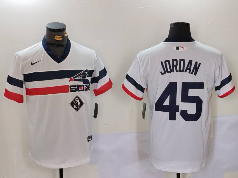 MLB Chicago White Sox #45 Jordan White  Throwback Jersey