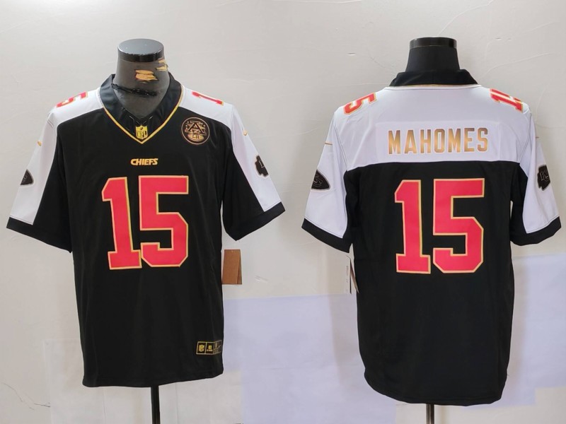 NFL Kansas City Chiefs #15 Mahomes Black Thanksgiving Limited Jersey