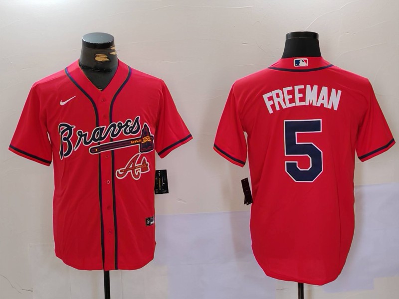 MLB Atlanta Braves #5 Freeman  red Game Jersey