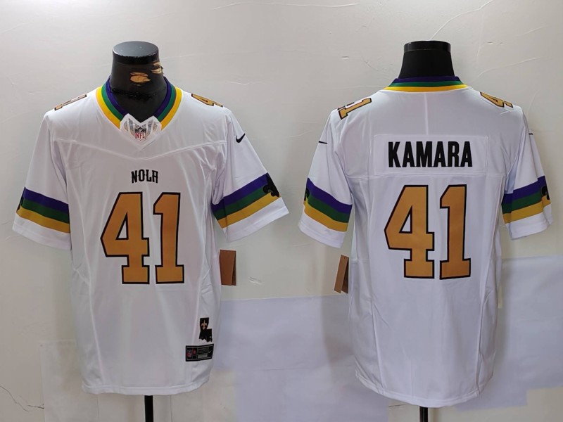 NFL New Orleans Saints #41 Kamara White Thanksgiving Jersey