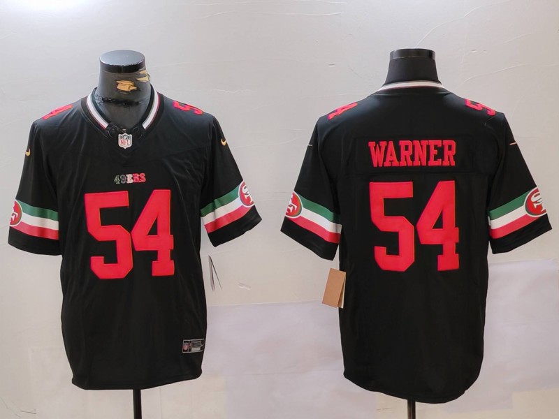 NFL San Francisco 49ers #54 Warner Black Jersey