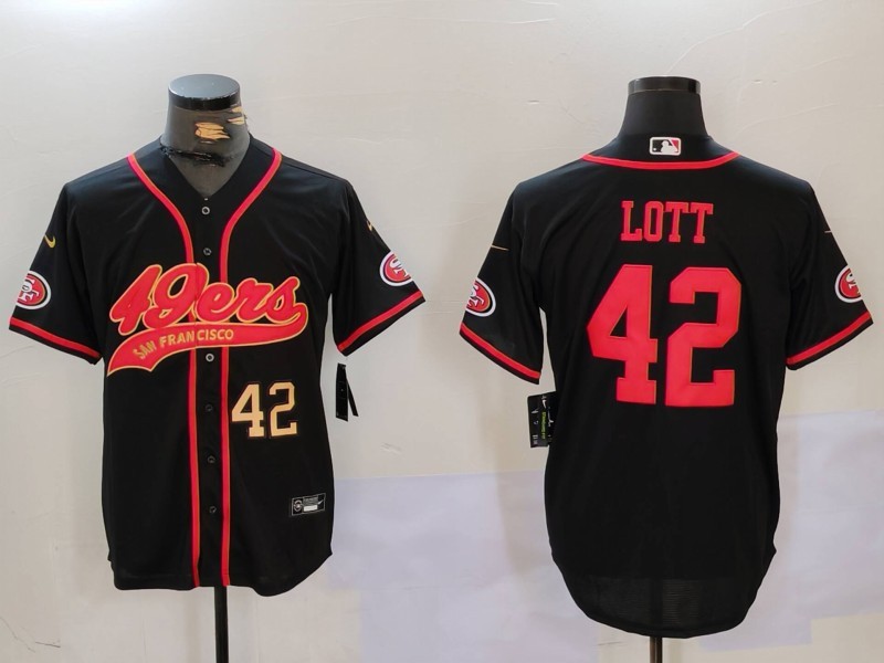 NFL San Francisco 49ers #42 Lott Black Joint-designed Jersey 