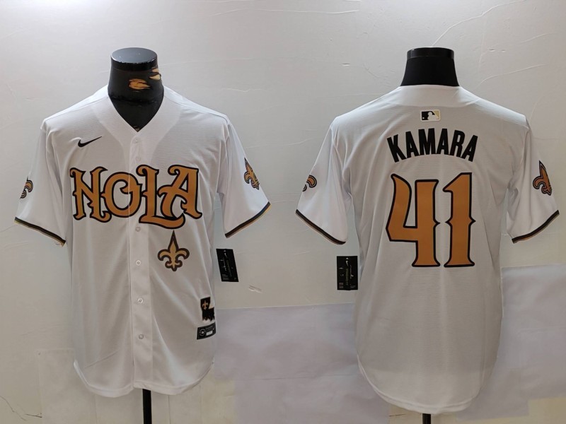 NFL New Orleans Saints #41 Kamara White Thanksgiving Jersey