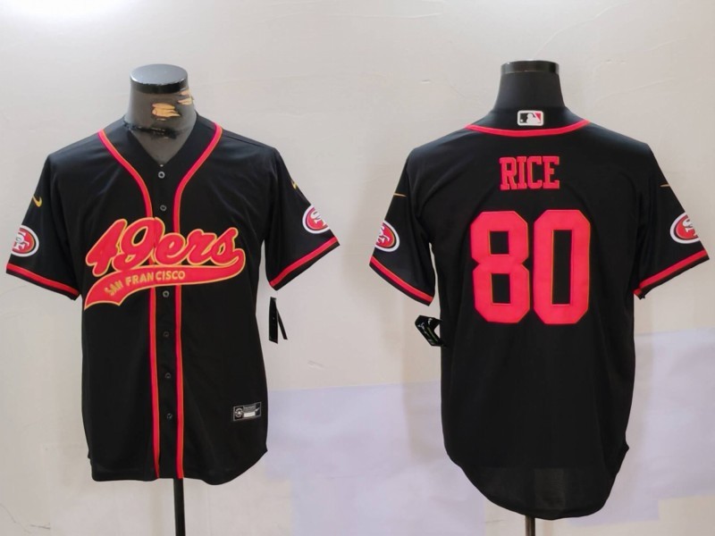 NFL San Francisco 49ers #80 Rice Black Joint-designed Jersey 