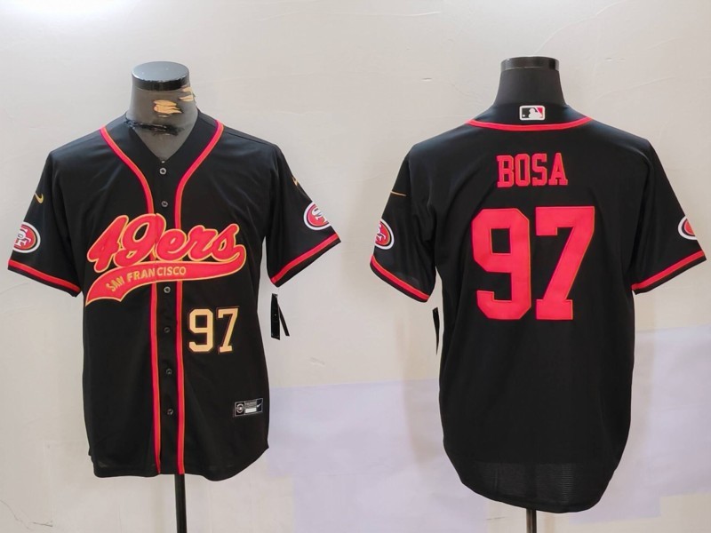 NFL San Francisco 49ers #97 Bosa Black Joint-designed Jersey 