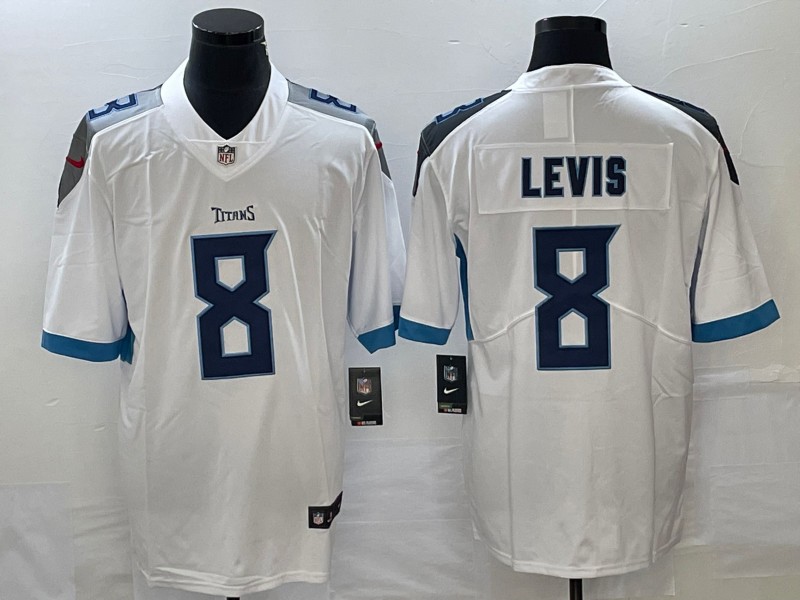 NFL Tennessee Titans #8 Levis White Vapor Limited New Jersey