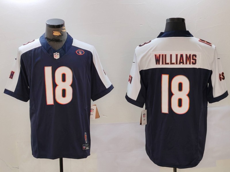 NFL Chicago Bears #18 Williams Blue Jersey