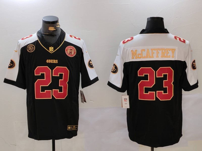 NFL San Francisco 49ers #23 McCaffrey Black thanksgiving Jersey 