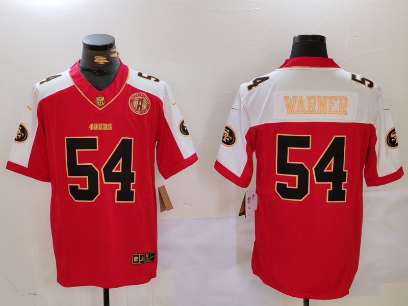 NFL San Francisco 49ers #54 Warner Red thanksgiving Jersey  